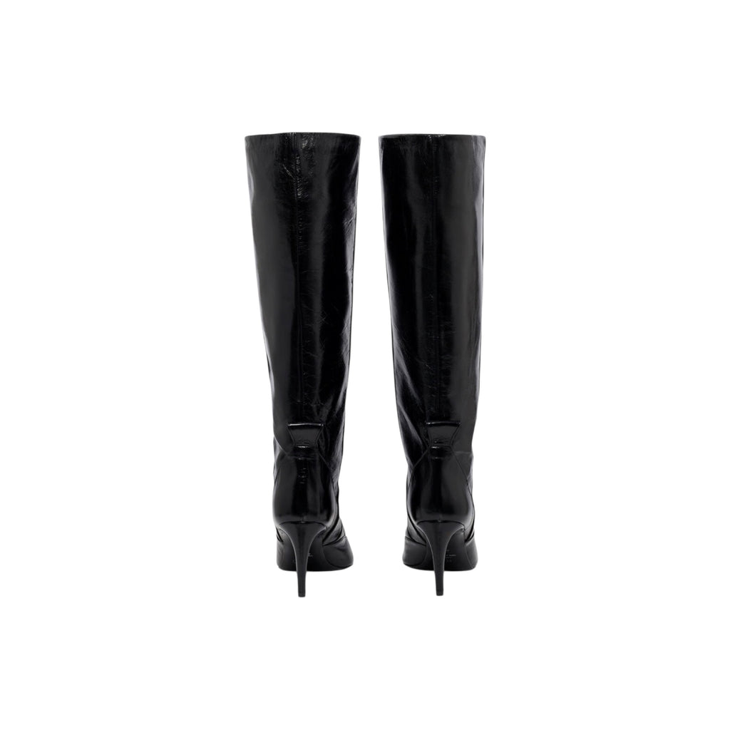 Bottes à talons en cuir