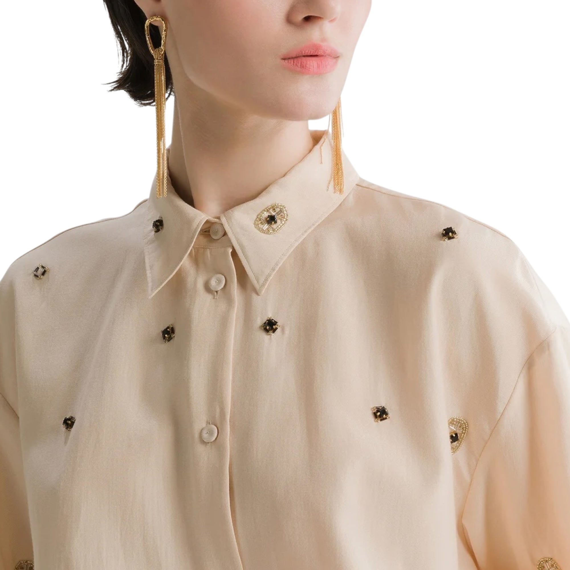 Chemise en sergé avec broderie “le club” loto