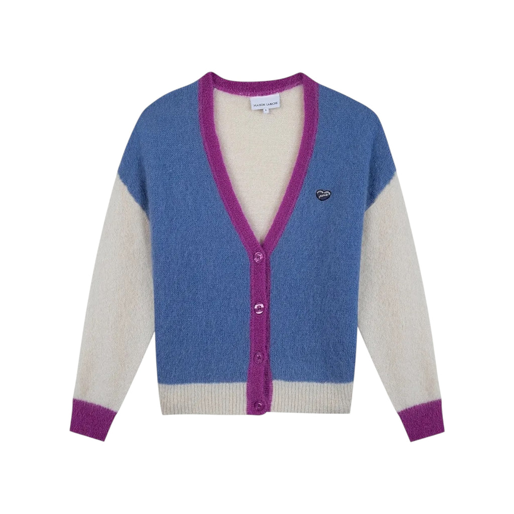 Cardigan Heredia patch coeur, mohair