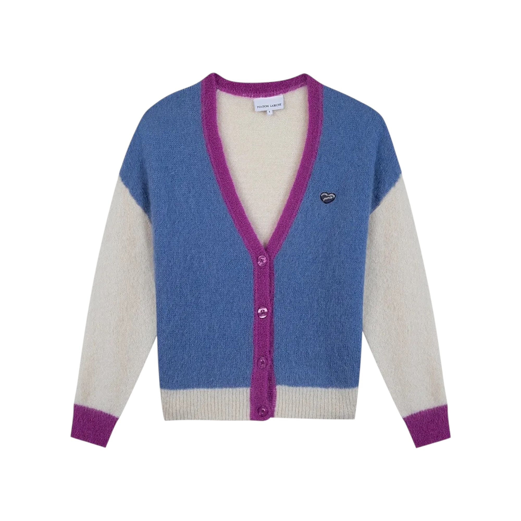 Cardigan Heredia patch coeur, mohair