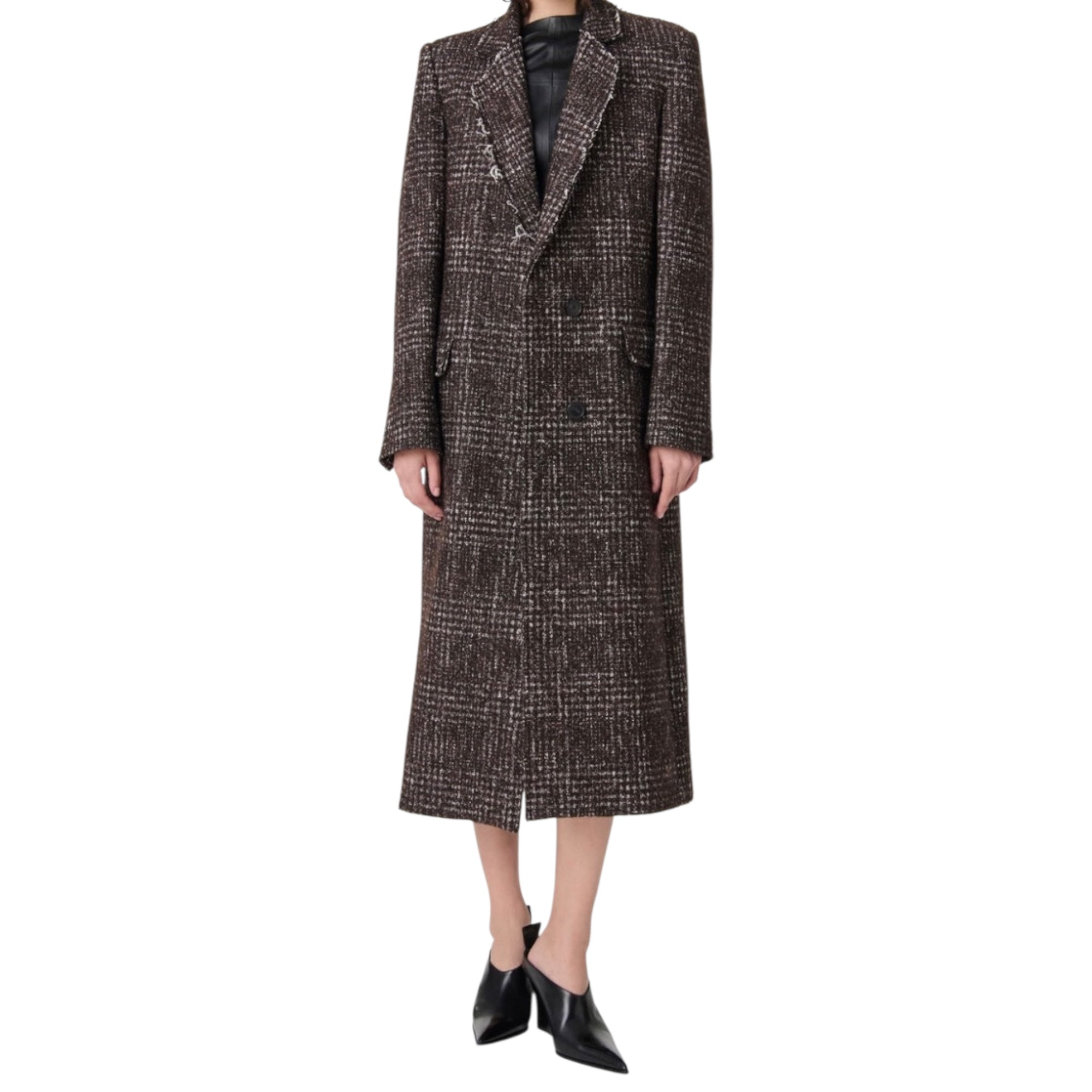 Manteau long en tweed