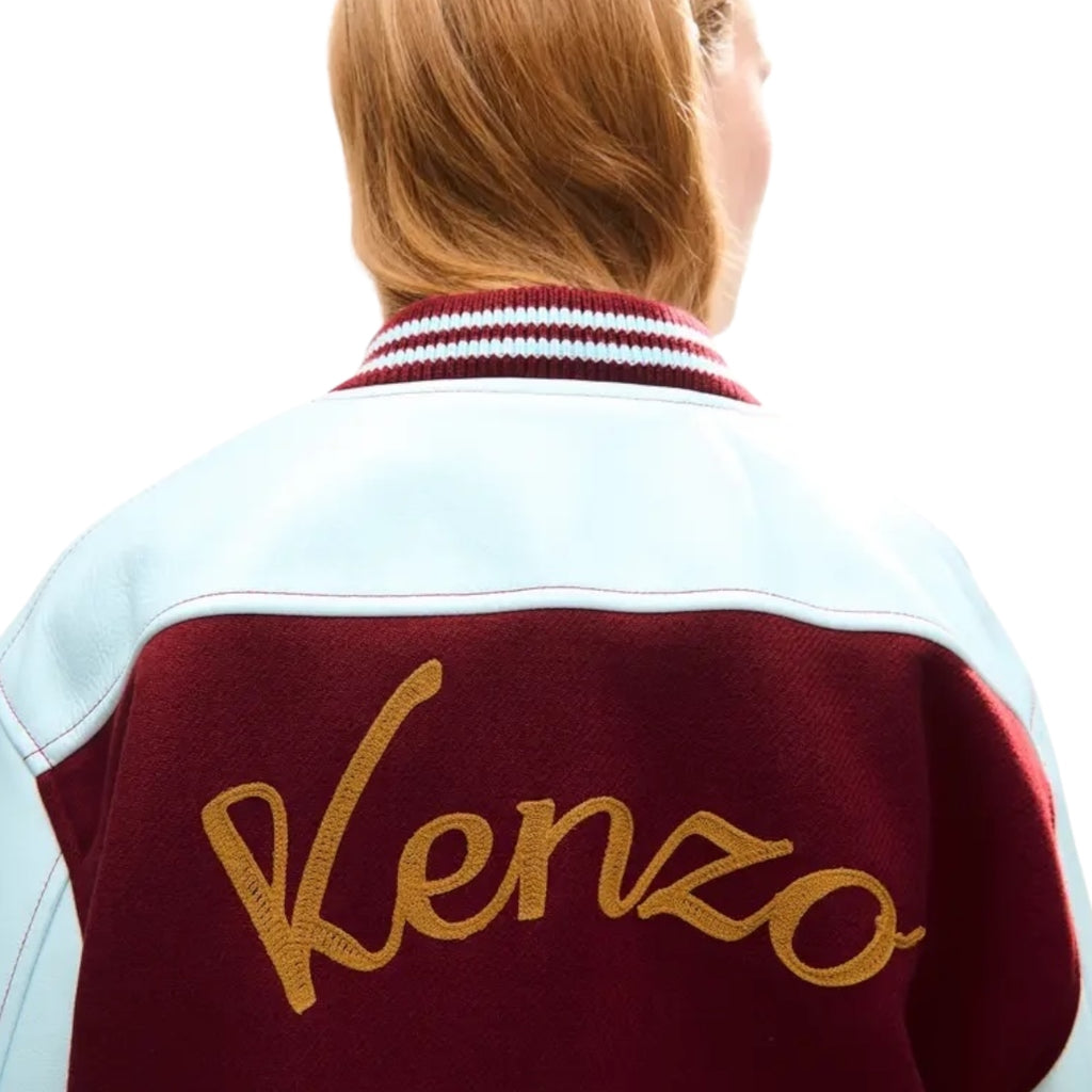 Veste varsity en laine et cuir