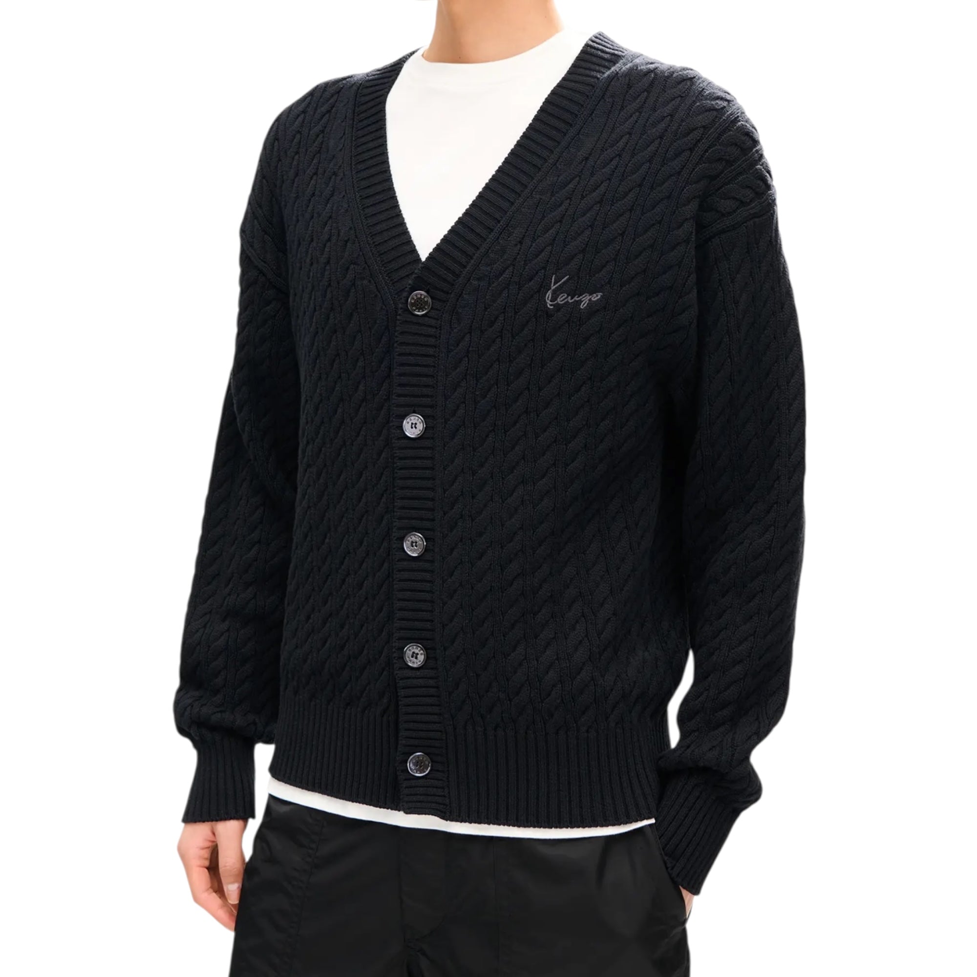 Cardigan brodé Kenzo Signature en maille