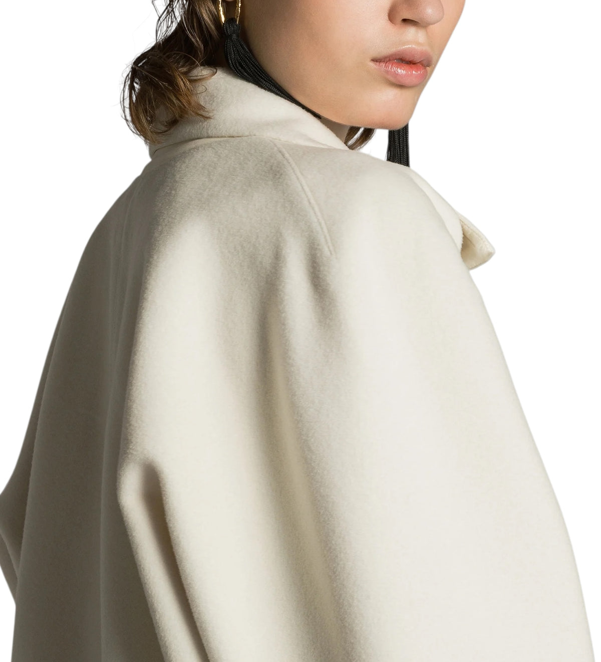 Manteau long croisé style cape diamond