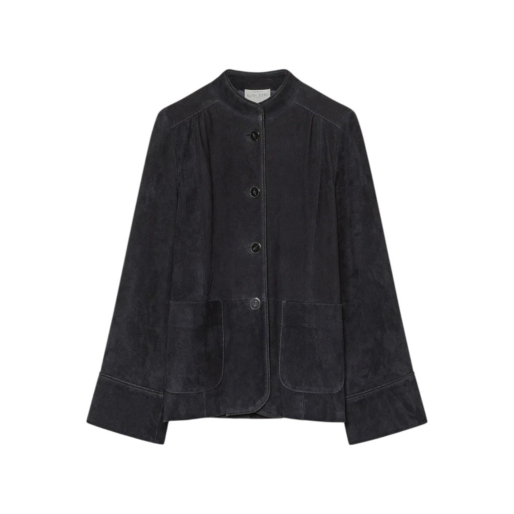 Veste à col officier en daim notte