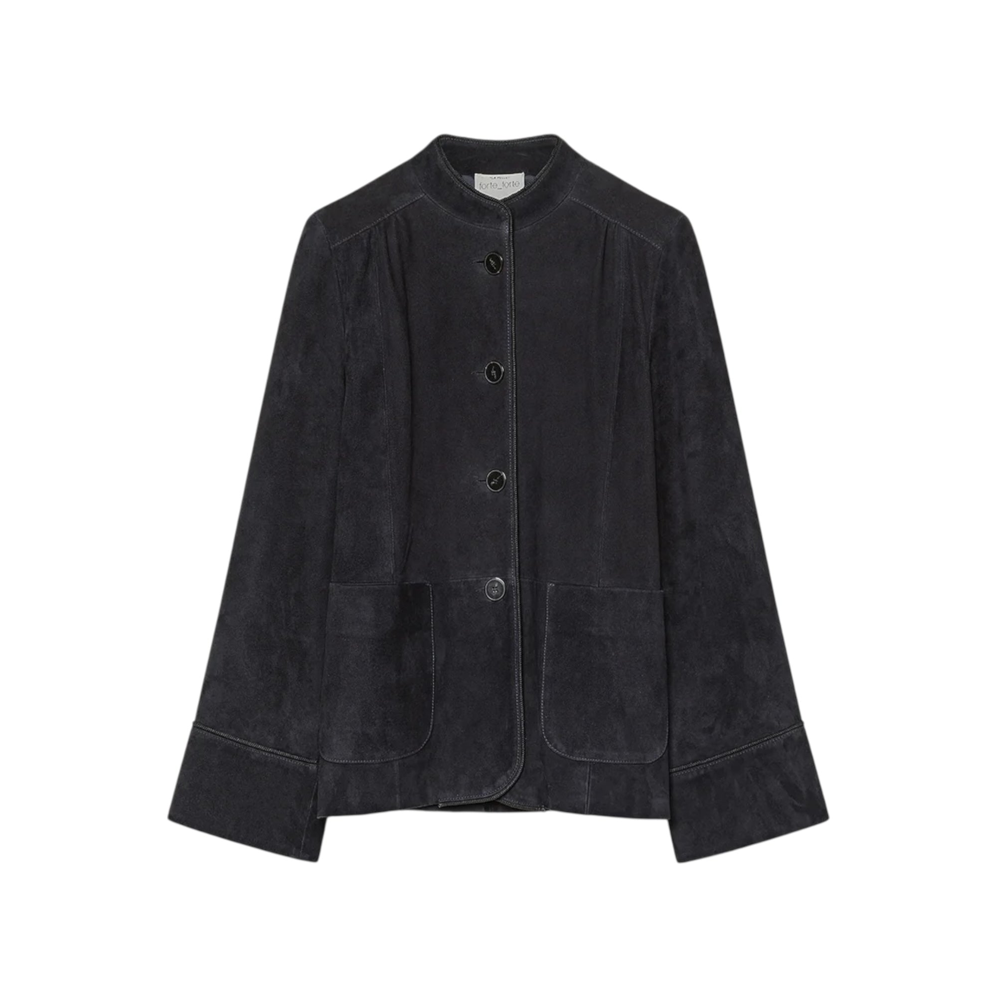 Veste à col officier en daim notte