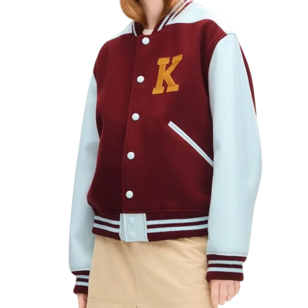 Veste varsity en laine et cuir