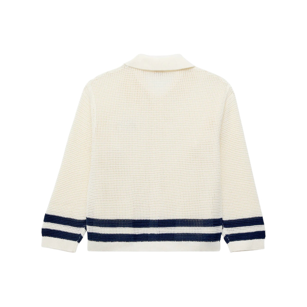 Cardigan à col polo en crochet