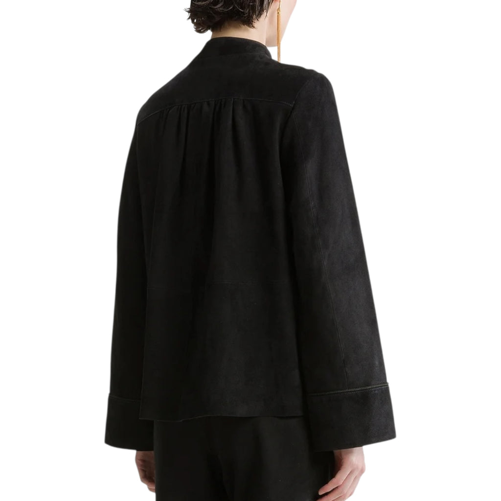 Veste à col officier en daim notte