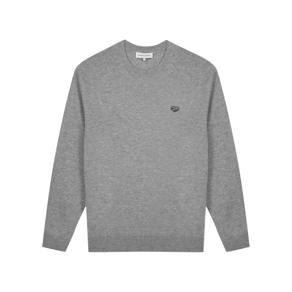 Pull grand cerf patch cœur, cachemire