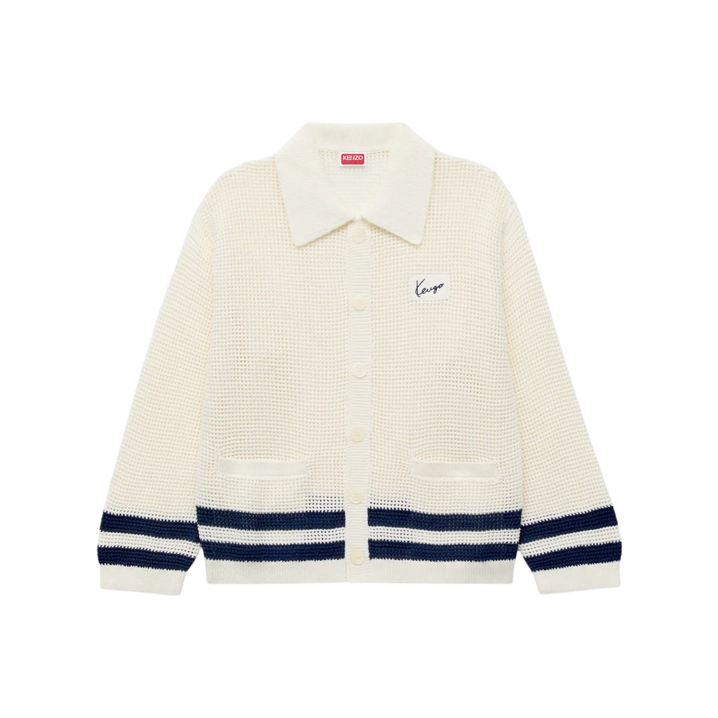 Cardigan à col polo en crochet