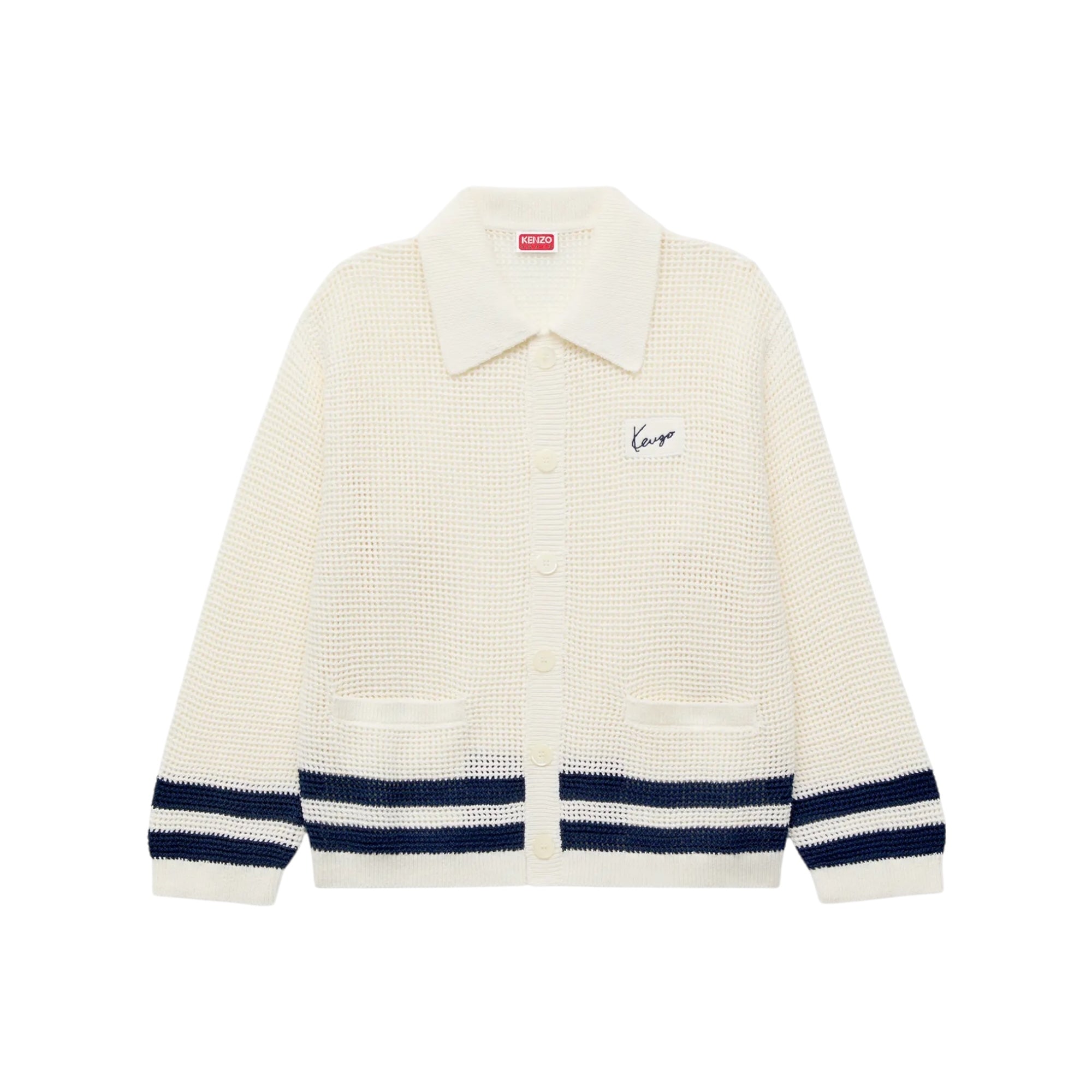 Cardigan à col polo en crochet