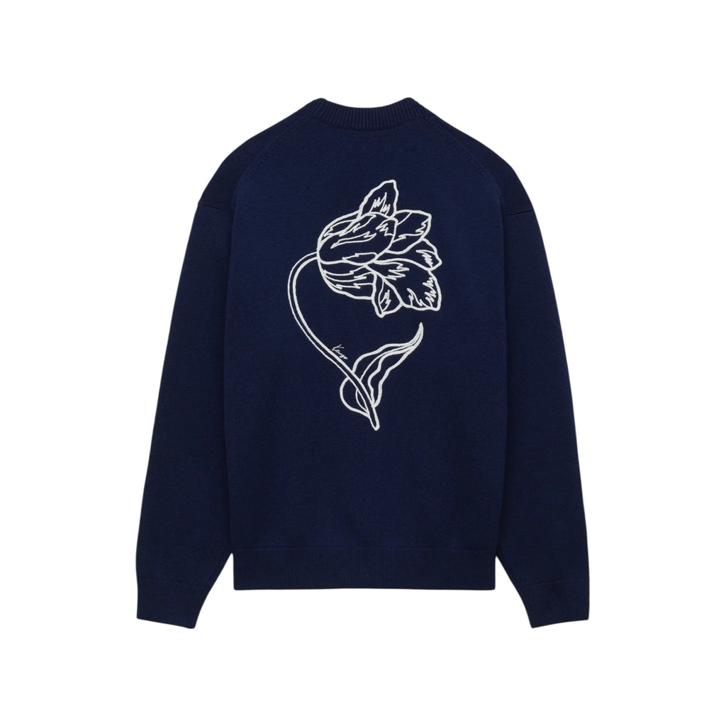 Cardigan brodé « Kenzo Tulip » en laine et coton effet éponge