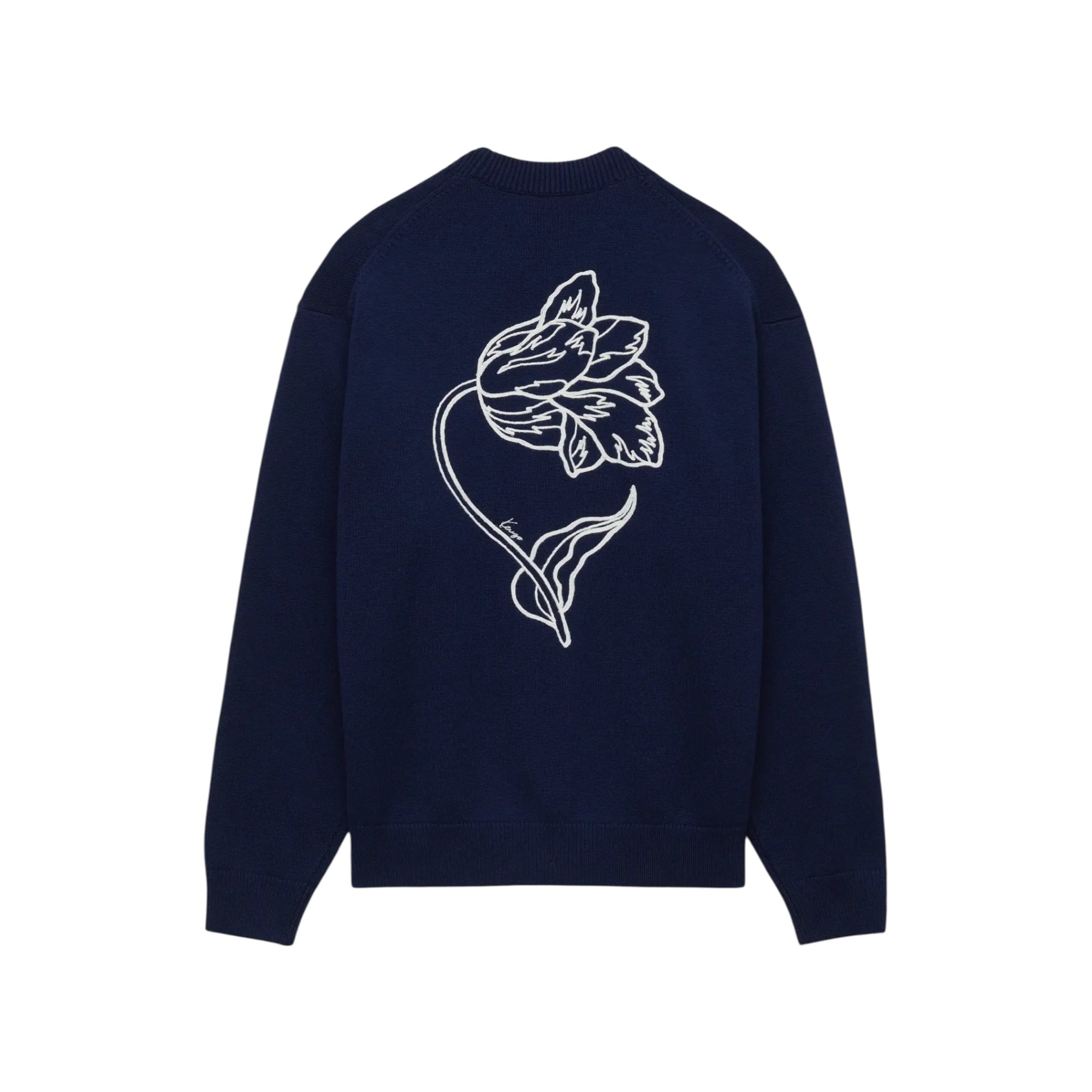 Cardigan brodé « Kenzo Tulip » en laine et coton effet éponge