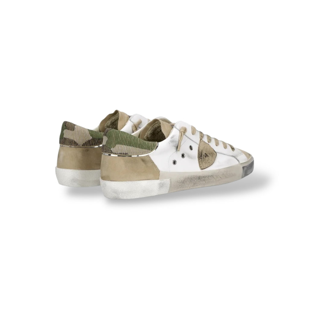 Baskets Prsx, Blanc et Beige