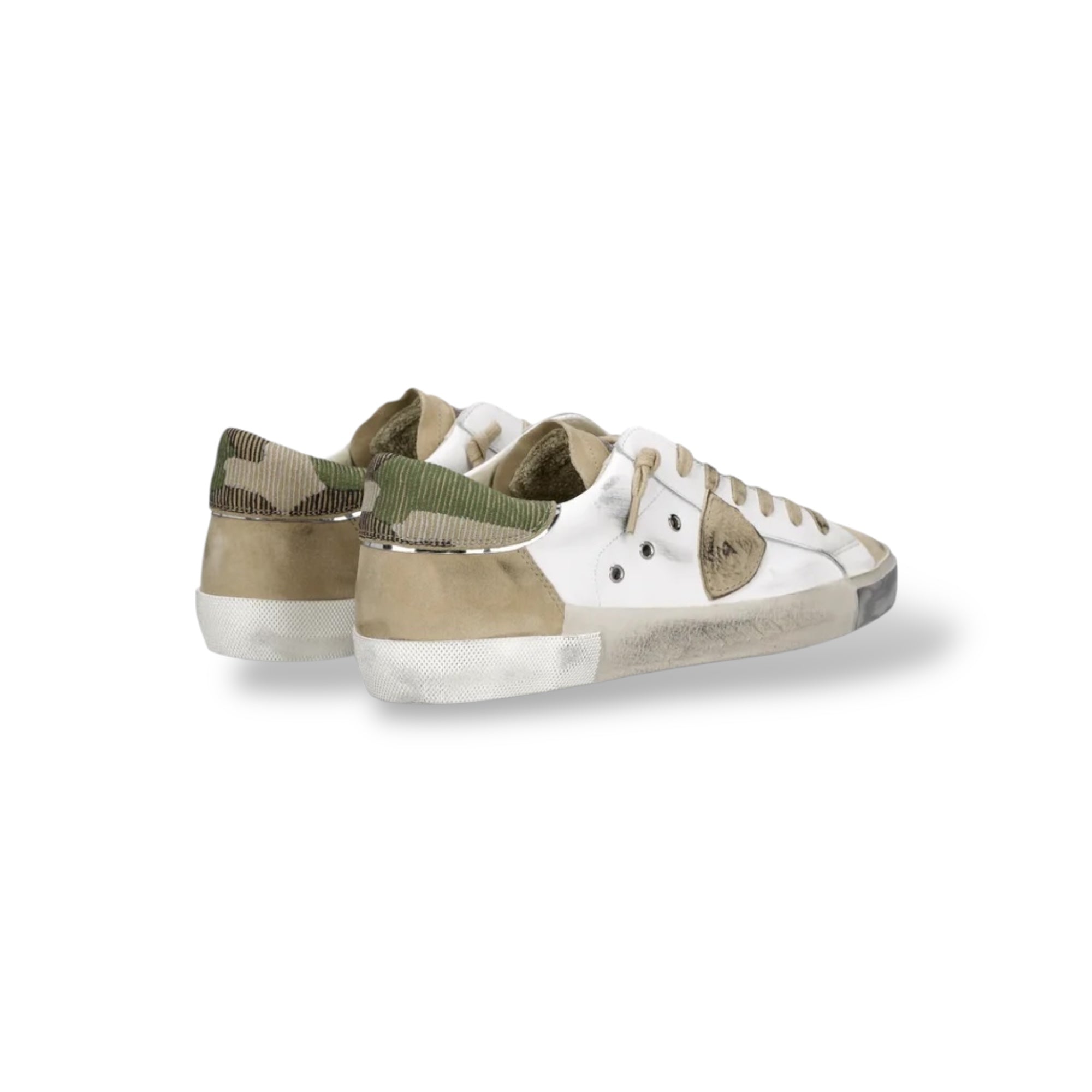 Baskets Prsx, Blanc et Beige