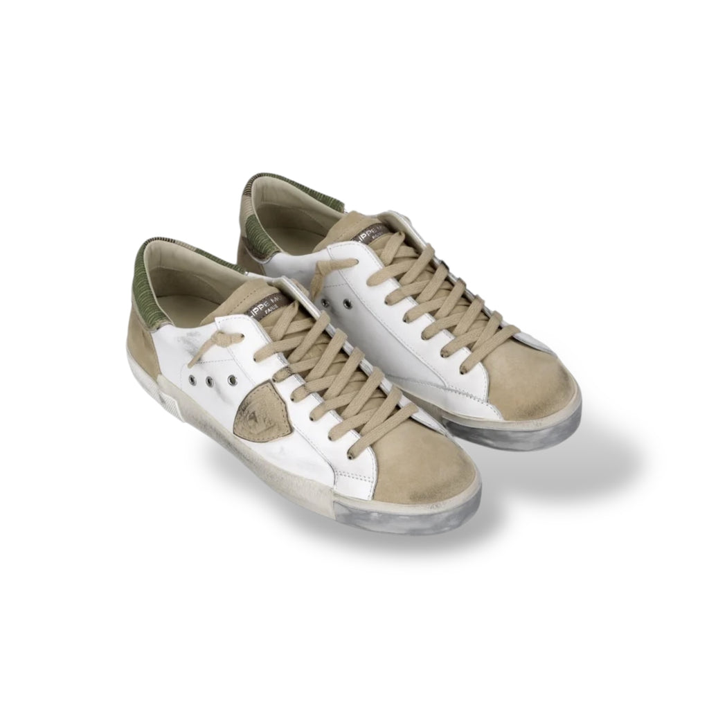 Baskets Prsx, Blanc et Beige