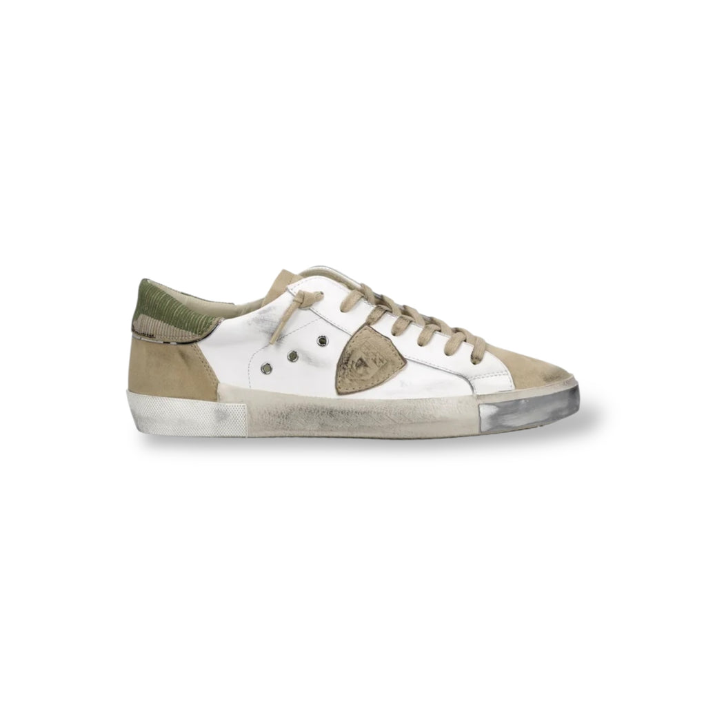 Baskets Prsx, Blanc et Beige