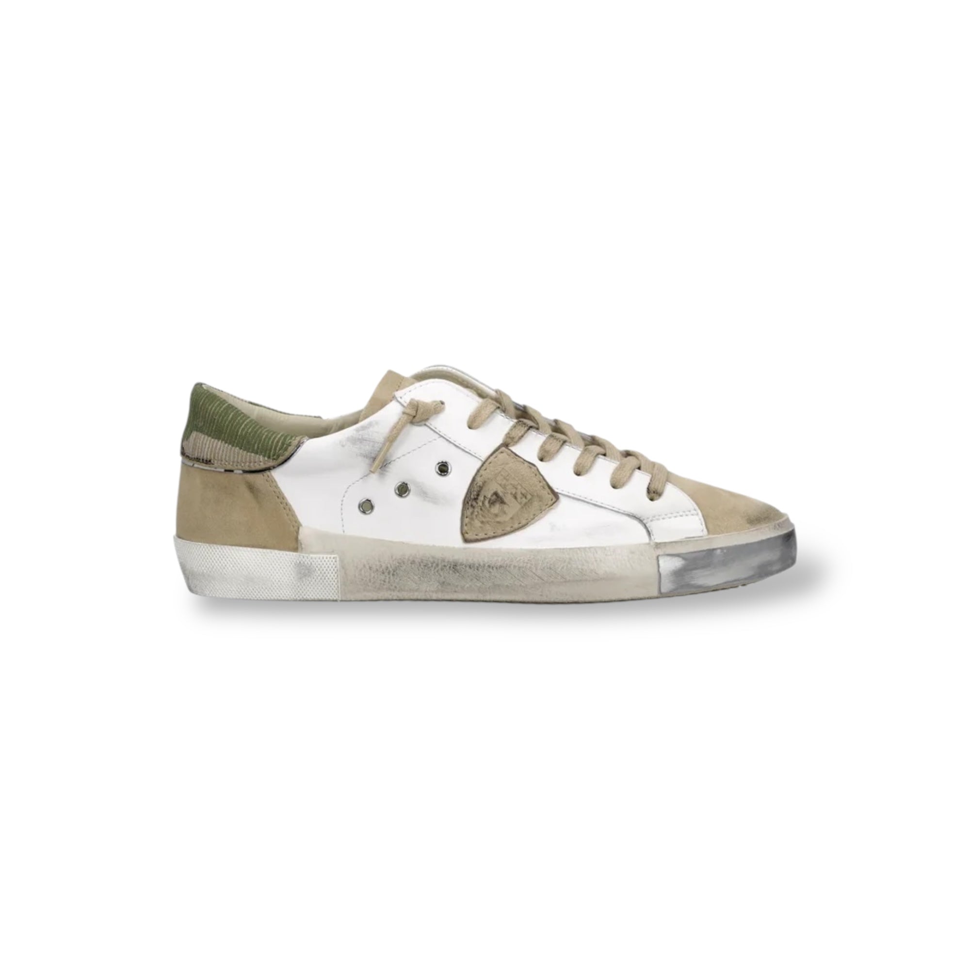 Baskets Prsx, Blanc et Beige