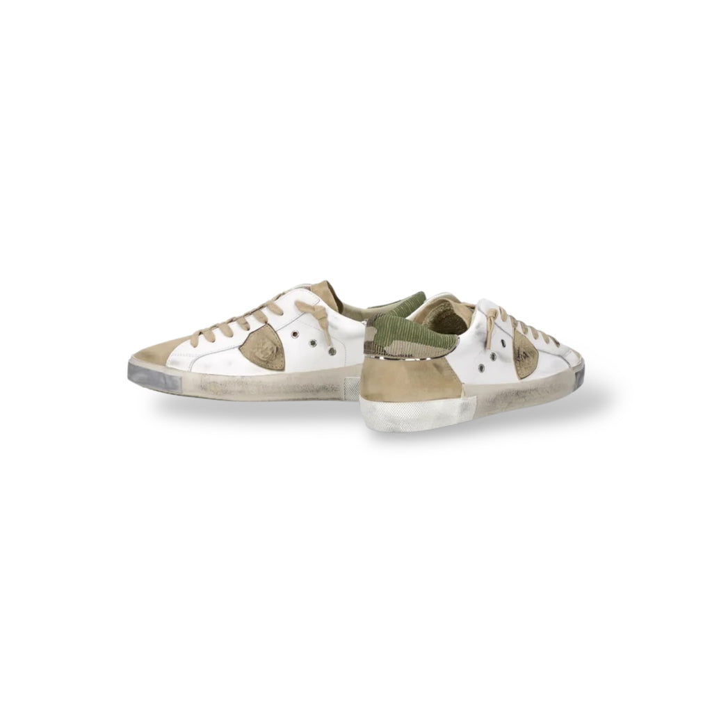 Baskets Prsx, Blanc et Beige