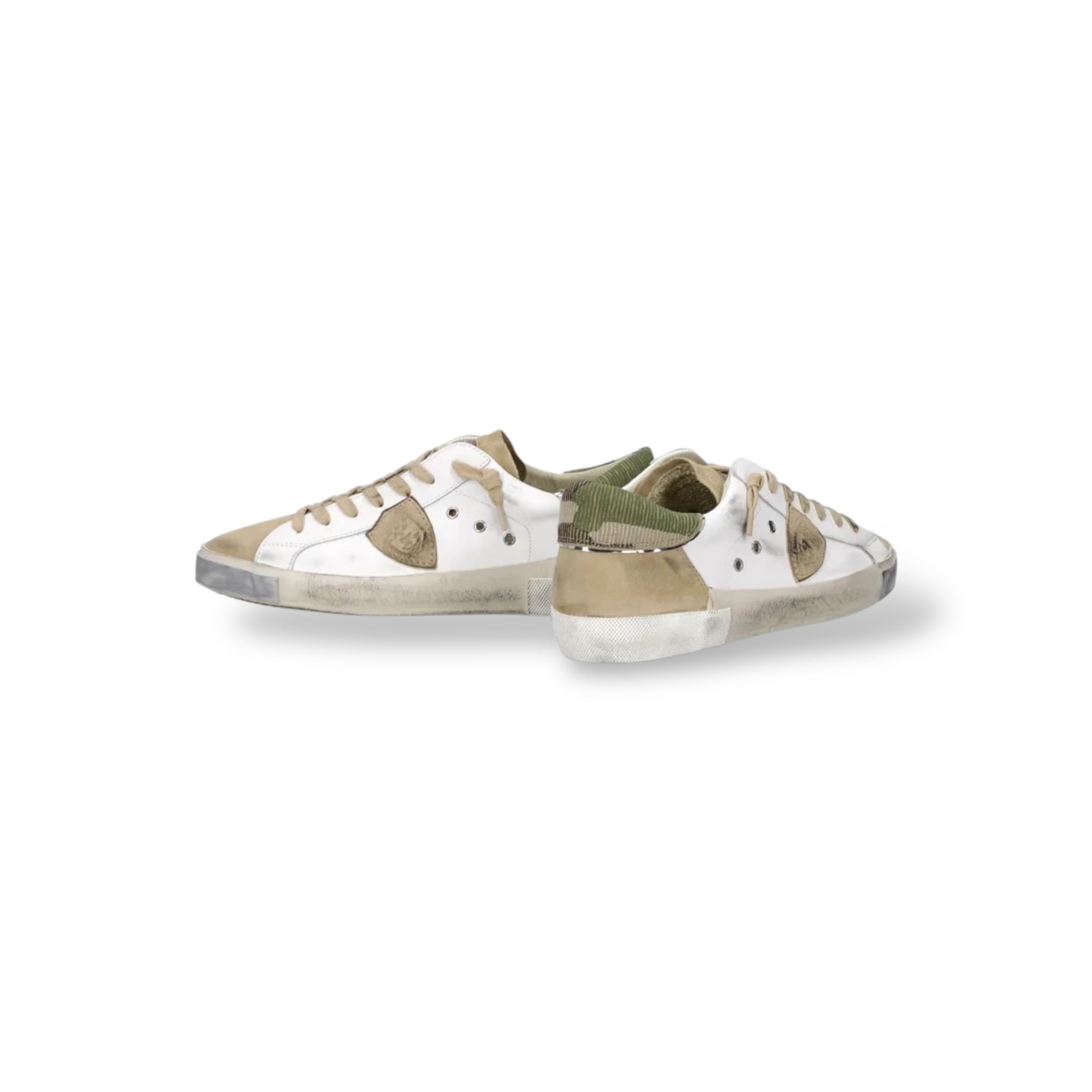 Baskets Prsx, Blanc et Beige