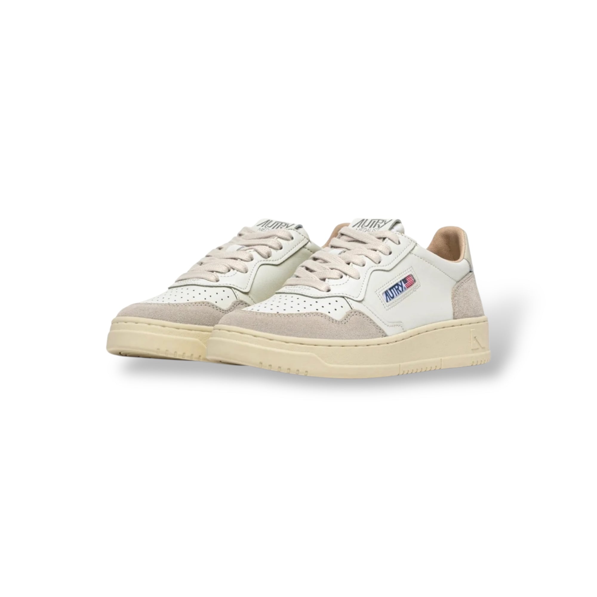 Baskets Medalist Low en daim, cuir blanc et pélican