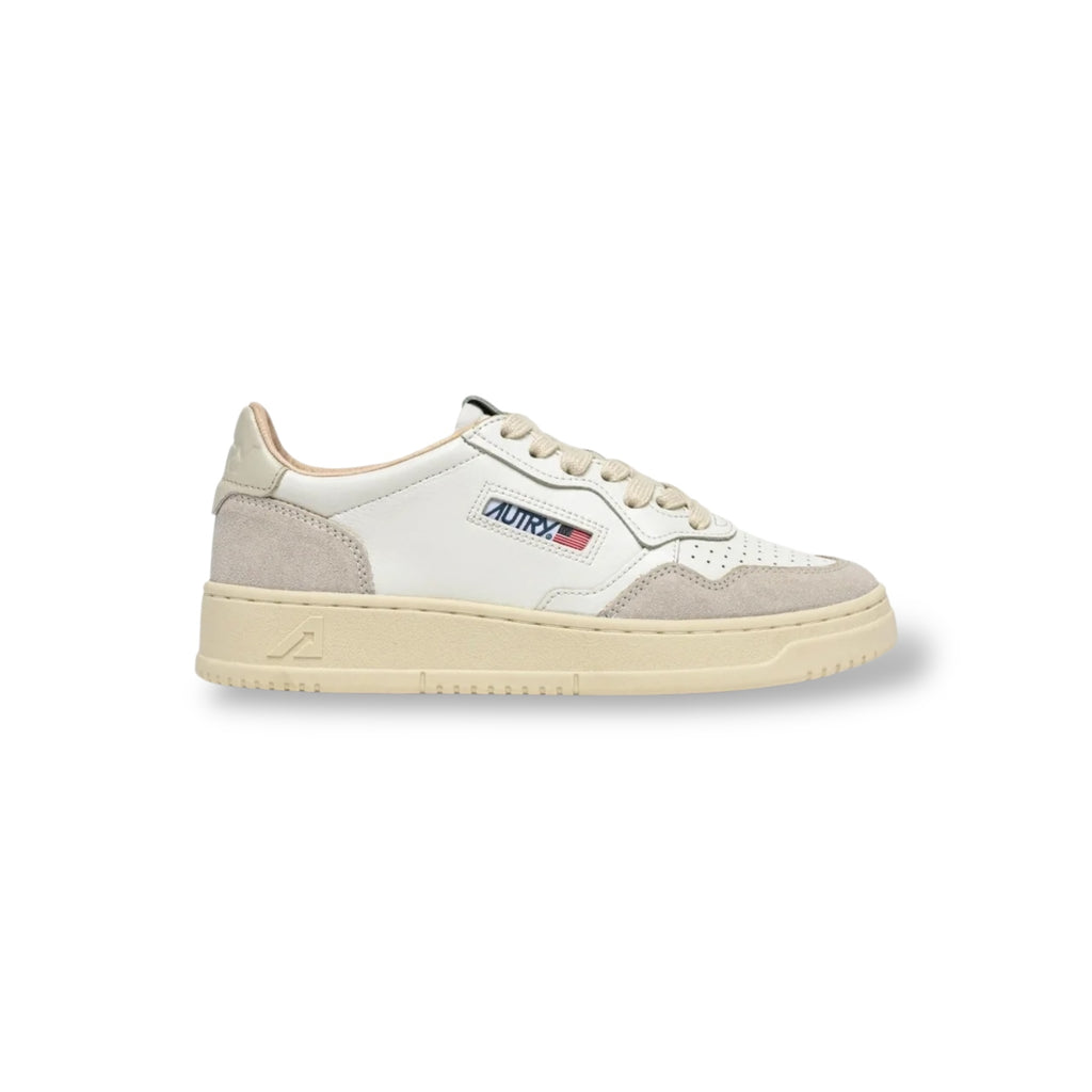 Baskets Medalist Low en daim, cuir blanc et pélican