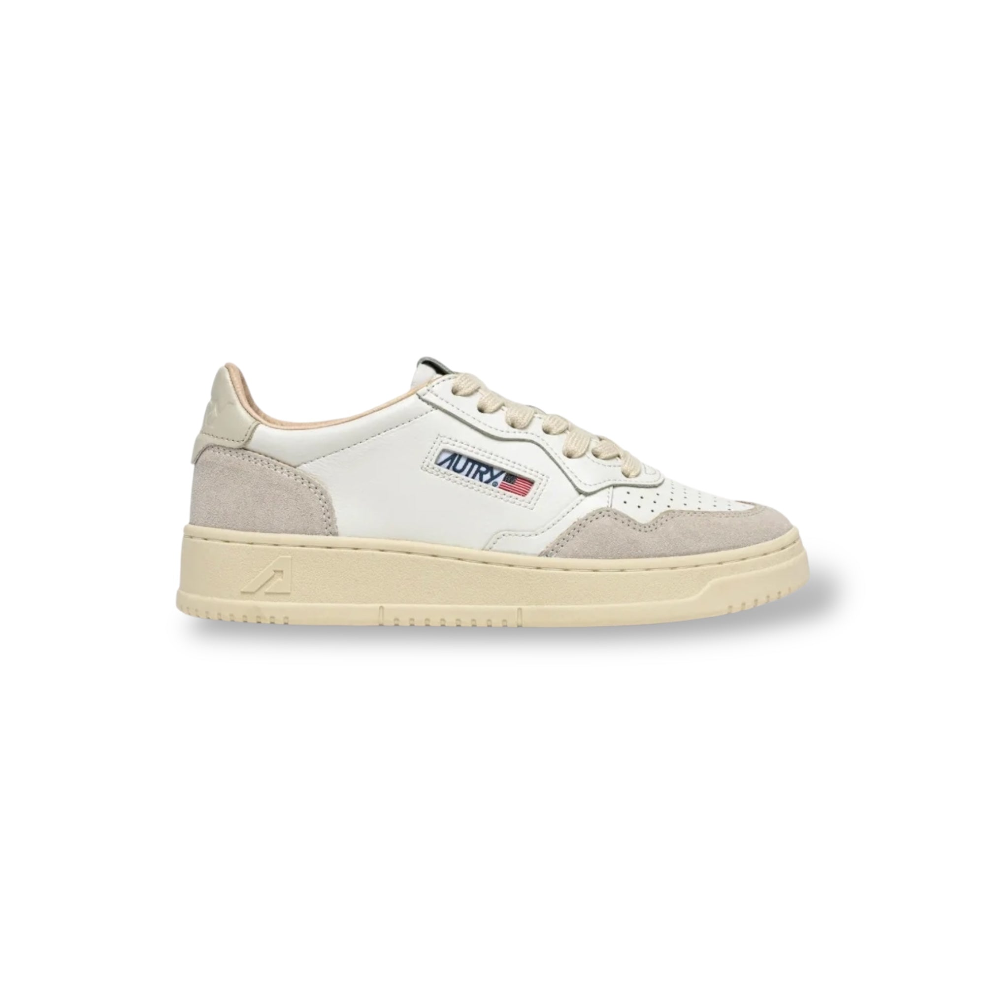 Baskets Medalist Low en daim, cuir blanc et pélican