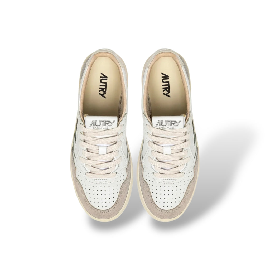 Baskets Medalist Low en daim, cuir blanc et pélican